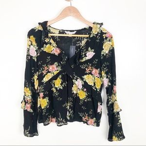 NEW American Eagle Floral Printed Criss Cross Top